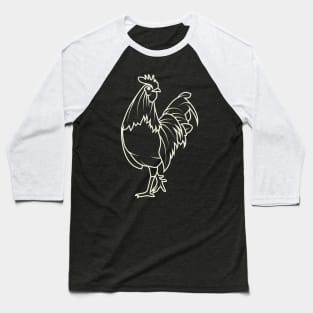 Aesthetic Lineart Rooster Baseball T-Shirt
